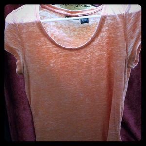 NWOT distressed looking salmon/orange top